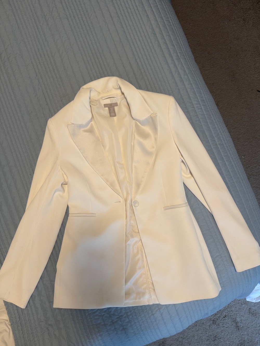 H&M Cream Women's Tailored Blazer Jacket
